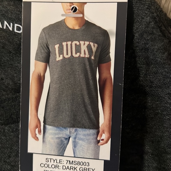 Men’s dark grey Lucky Brand T-shirt - Picture 2 of 5